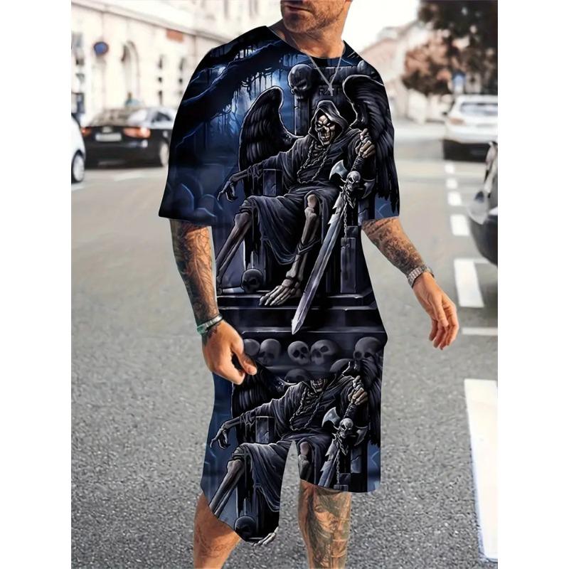 Men's suit,3D Printing, O-neck ,Short Sleeve shorts,Casual,Lightweight Top,sport Wear ,casual ,Large Size,Fashion