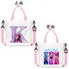 Anime Cartoon Letter Shoulder Bag Versatile Commuter Handbag Large Capacity Student Canvas Bag