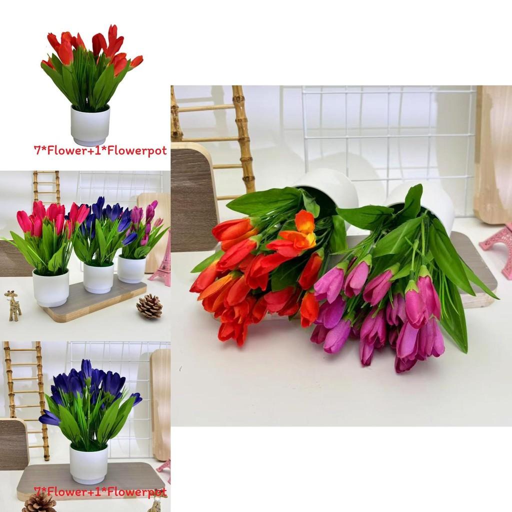 Künstliche Tulpen-Topfpflanze für Eventdekoration und Fotorequisiten, geeignet für den Innen- und Außenbereich