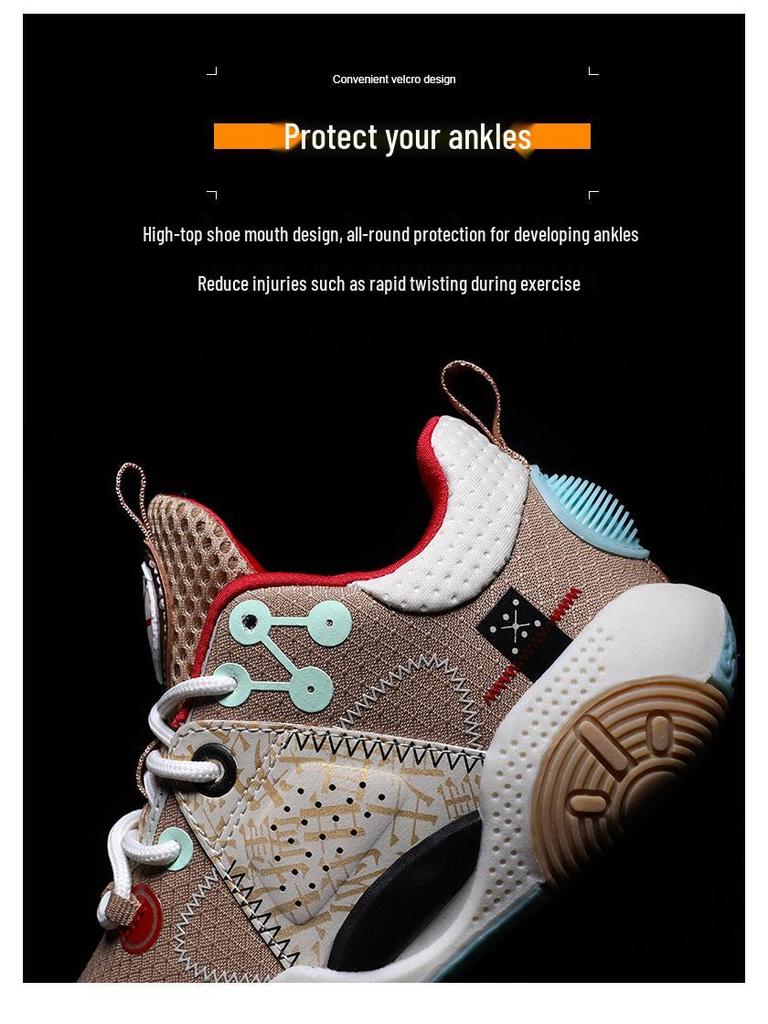 Atmungsaktive Sportschuhe für Jungen, Herbst 2025, Rutschfest, Langlebige Basketballschuhe, Geruchshemmend, Geräuschreduzierendes Design für Mittel- und ältere Kinder