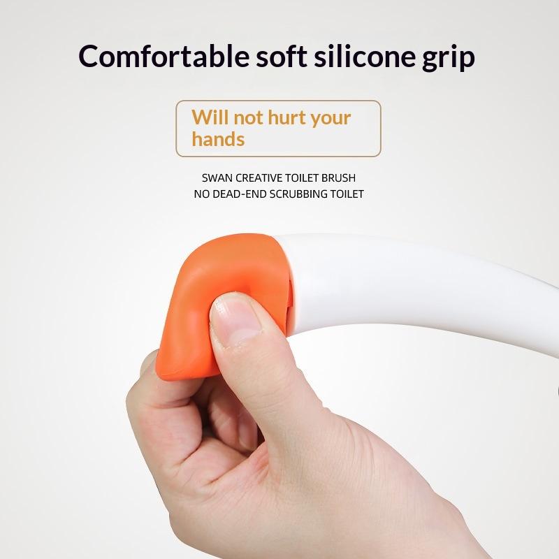 Cute Toilet Brush With Long Handle Swan Shape Toilet Holders Bathroom Accessories Plastic Toilet Plunger Household Cleaning Tool