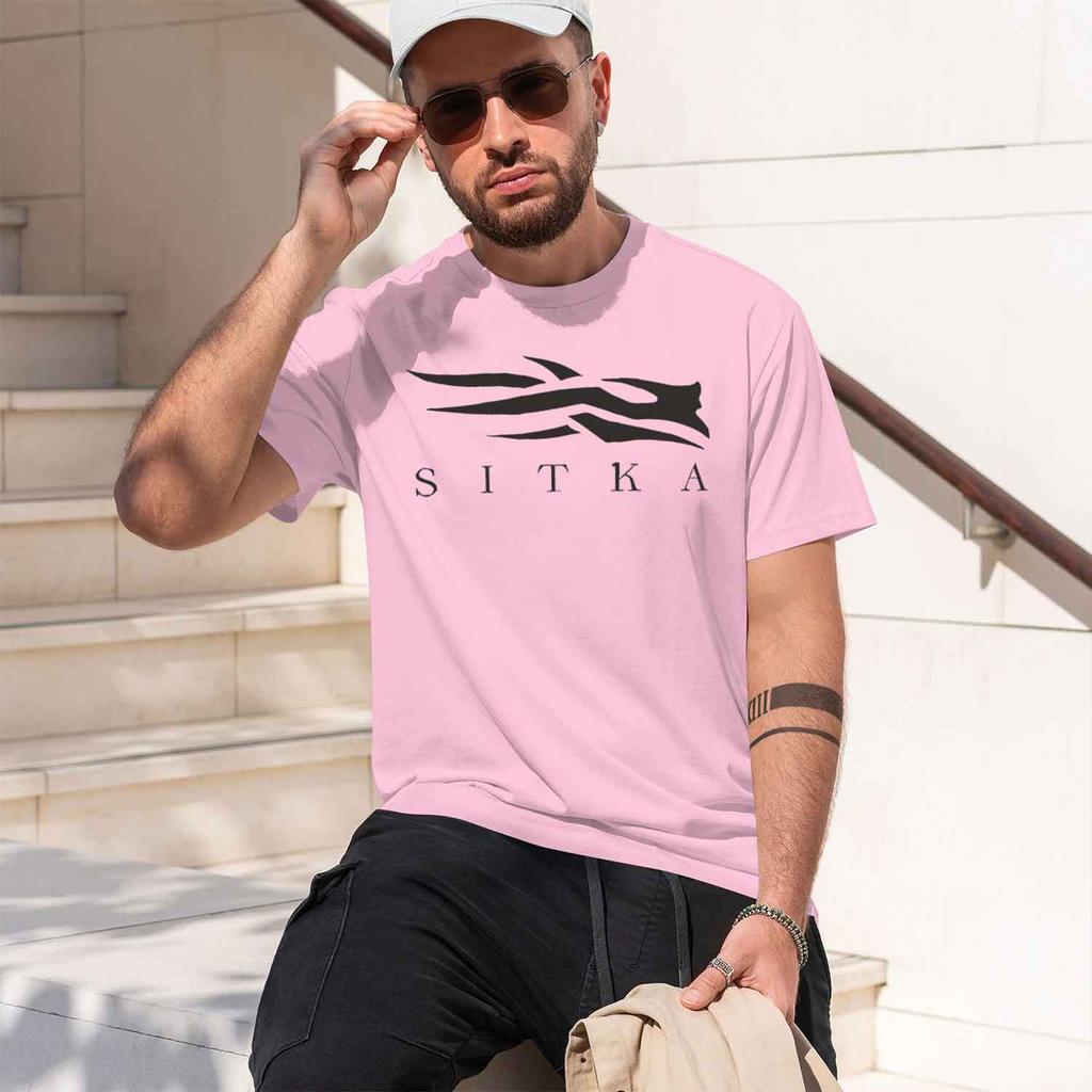2026 New Model Unisexs Summer 100 Cotton Fashionable Casual Sports Loose Sitka Letter Pattern Printed Round Neck Short Sleeved Ts