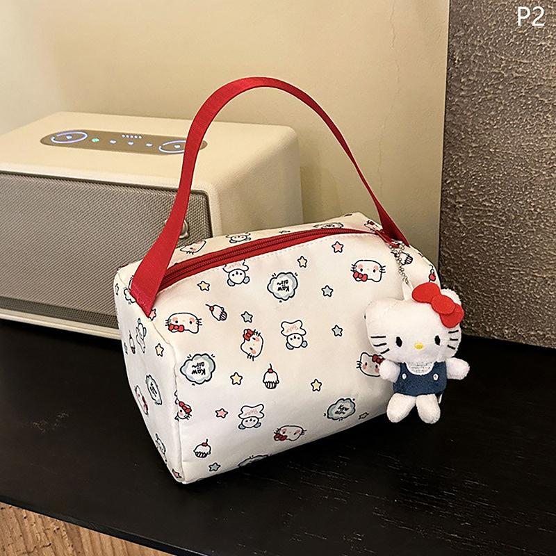 Kawaii Hellokitty Anime Cosmetic Bag Women'S Makeup Case Portable Toiletry Bag Large Capacity Handbags Travel Tote Gift For Girl