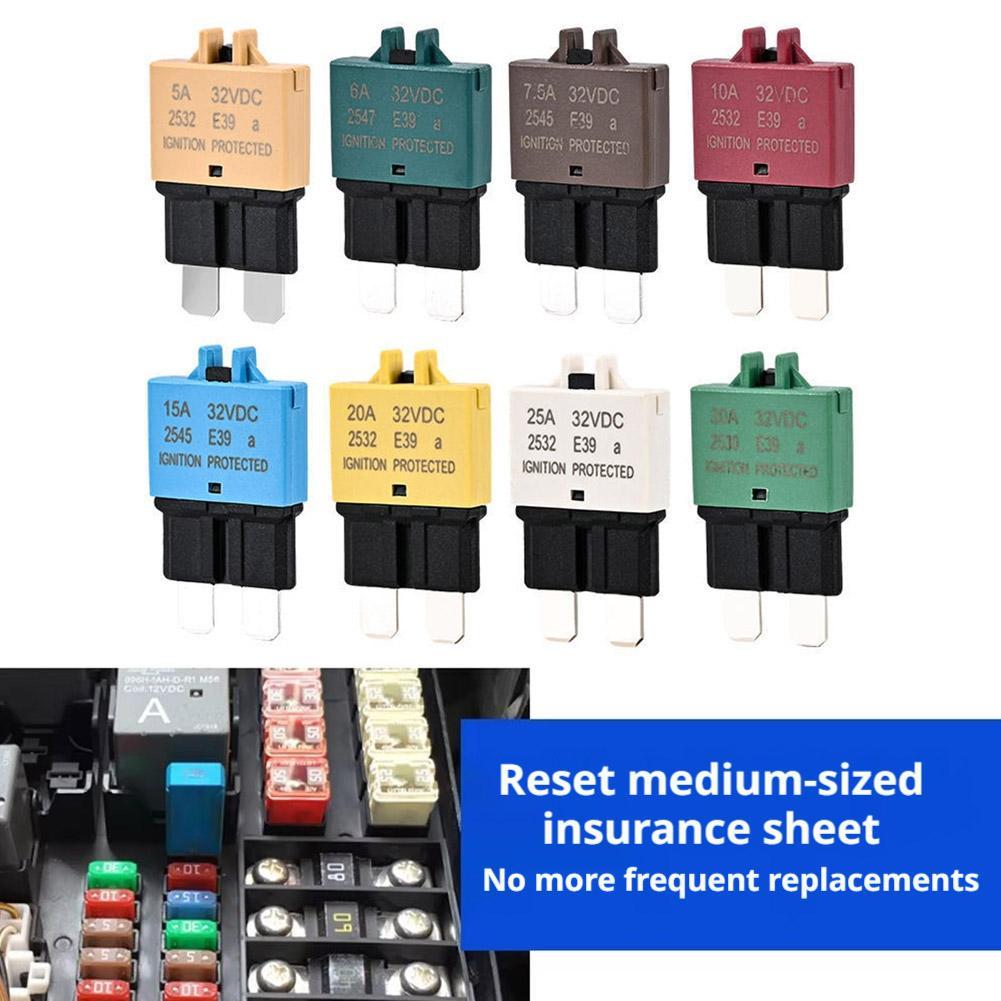32V Overload Protector3A,6A,25A,30A,20A,15A,10A,8A,7.5A,5A Automotive Fuse Circuit Breaker for Jeep Truck Vessels Fuses4