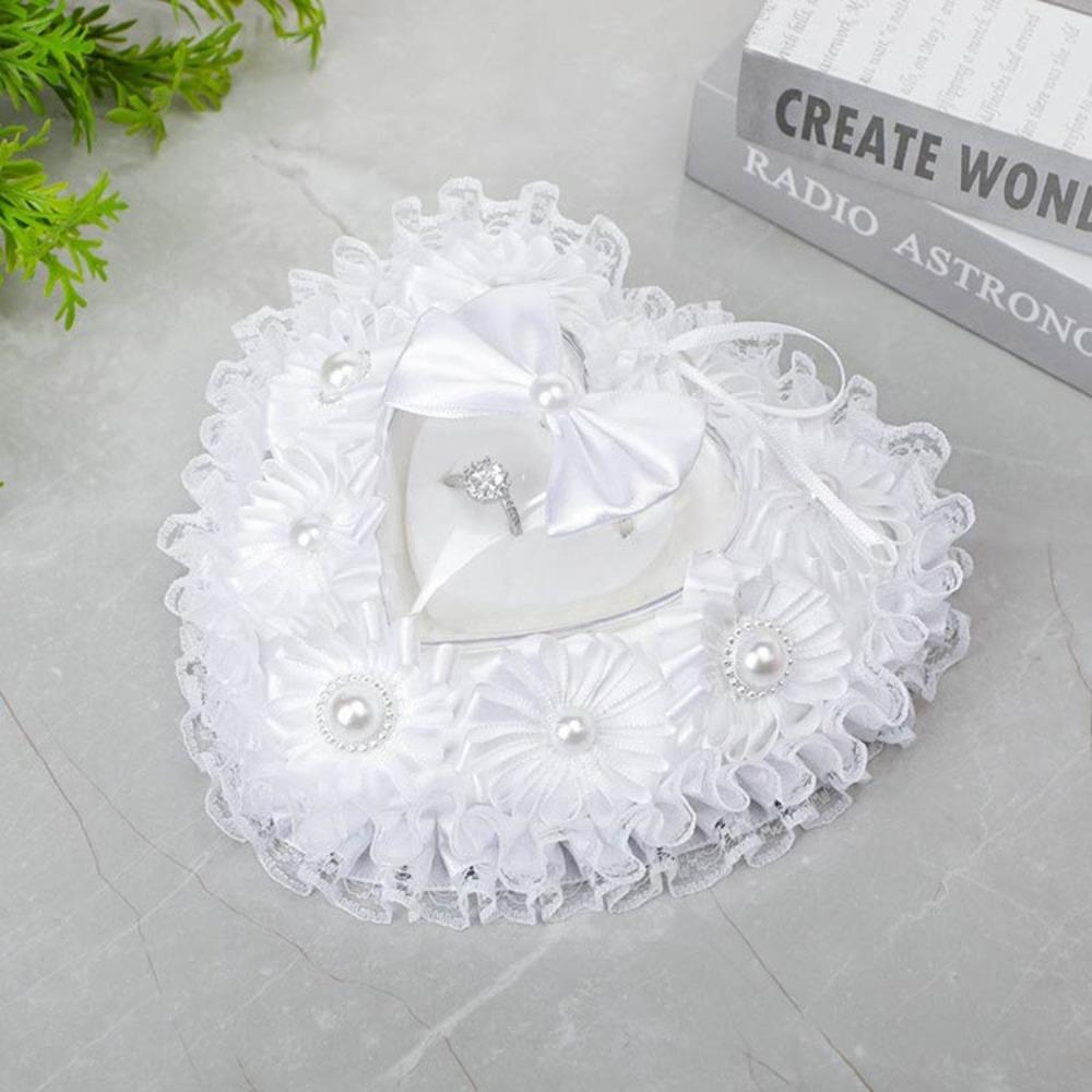 Flower Decorated Heart Shaped Ring Box Vintage Rose Proposal Ring Box  Anniversary Decor