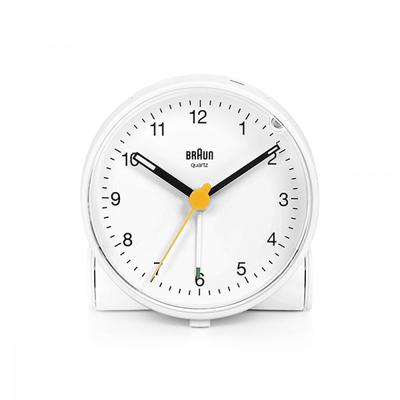 Braun BC01W Klassische analoge Beleuchtung Crescendo-Alarm Geräuscharme öffentliche Tischuhr