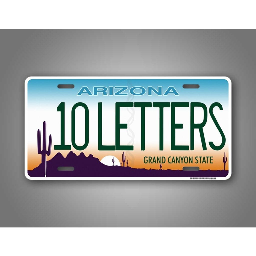 1pc Custom Arizona License Plate Metal Tin Sign Personalized Text Car Garage Wall Decoration