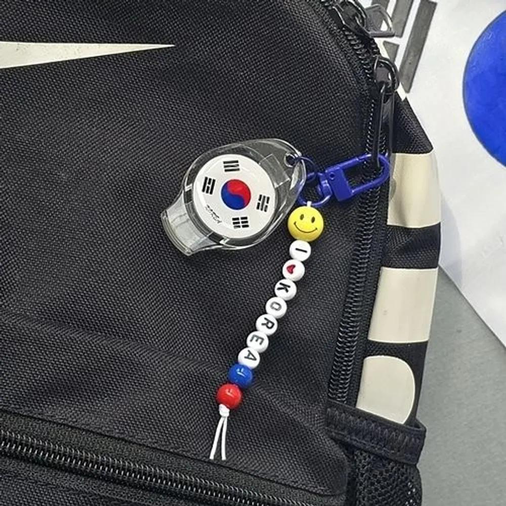 2 Pieces) Korean Flag Whistle Woongwon Keyring Accessory Bag Hanger Group Cheering Tool Sports Day Athletic Meet Gift for Foreigners