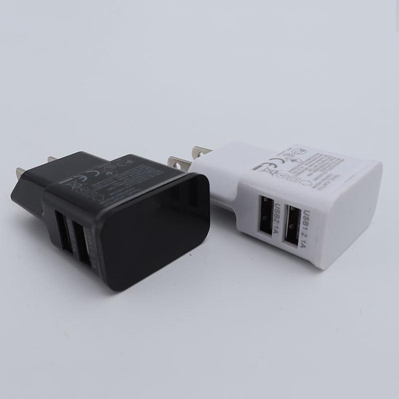 EU Plug 5V Dual USB Universal Mobile Phone Chargers Travel Power Charger Adapter Plug for For iPhone Samsung Xiaomi