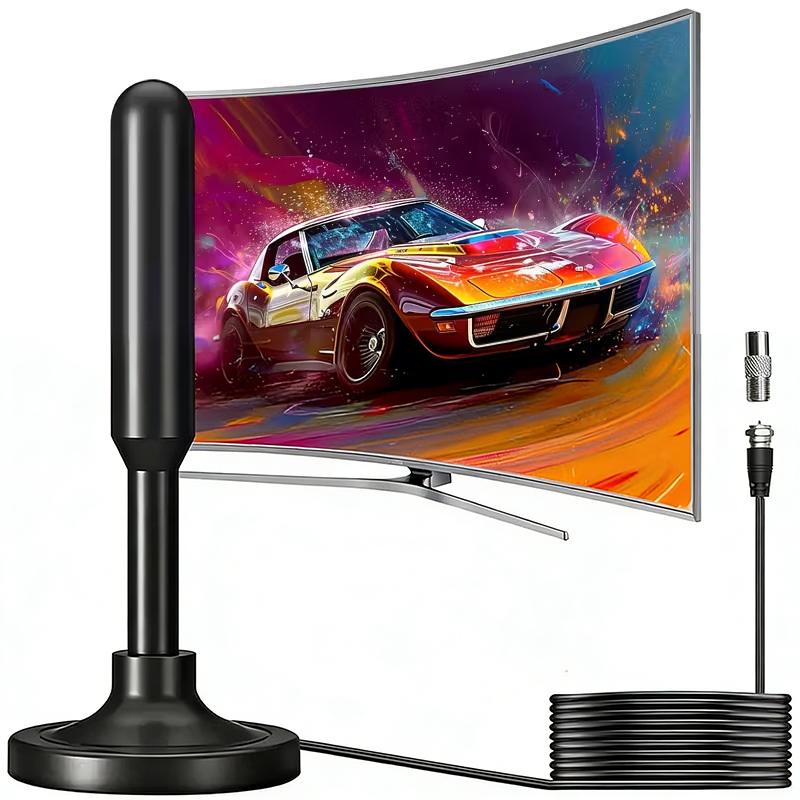 1 Stück Langstrecken-Signalempfänger-Verstärkerantenne für Digital-TV Innen Signalverstärker 720P 1080P Antenne mit Adapter