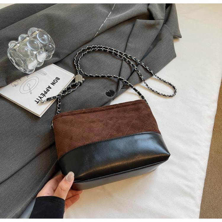 

Rhombus chain bag women s 2025 new high-end retro shoulder stray bag fashion messenger bucket bag