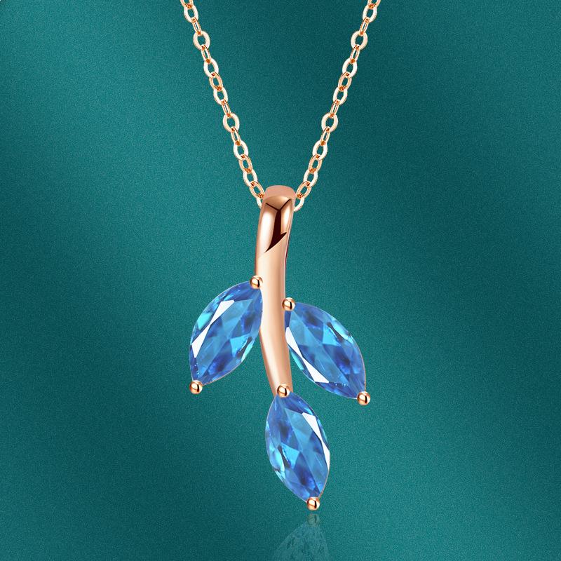 

Женское ожерелье Lindon, кулон из медного сплава, циркон, модный подарок синий