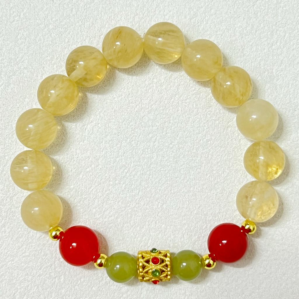 Natural Stone Beaded Bracelets for Women Semi-Precious Gemstones 10mm Round Beads Chalcedony Bangle Beading Jewelry Gifts