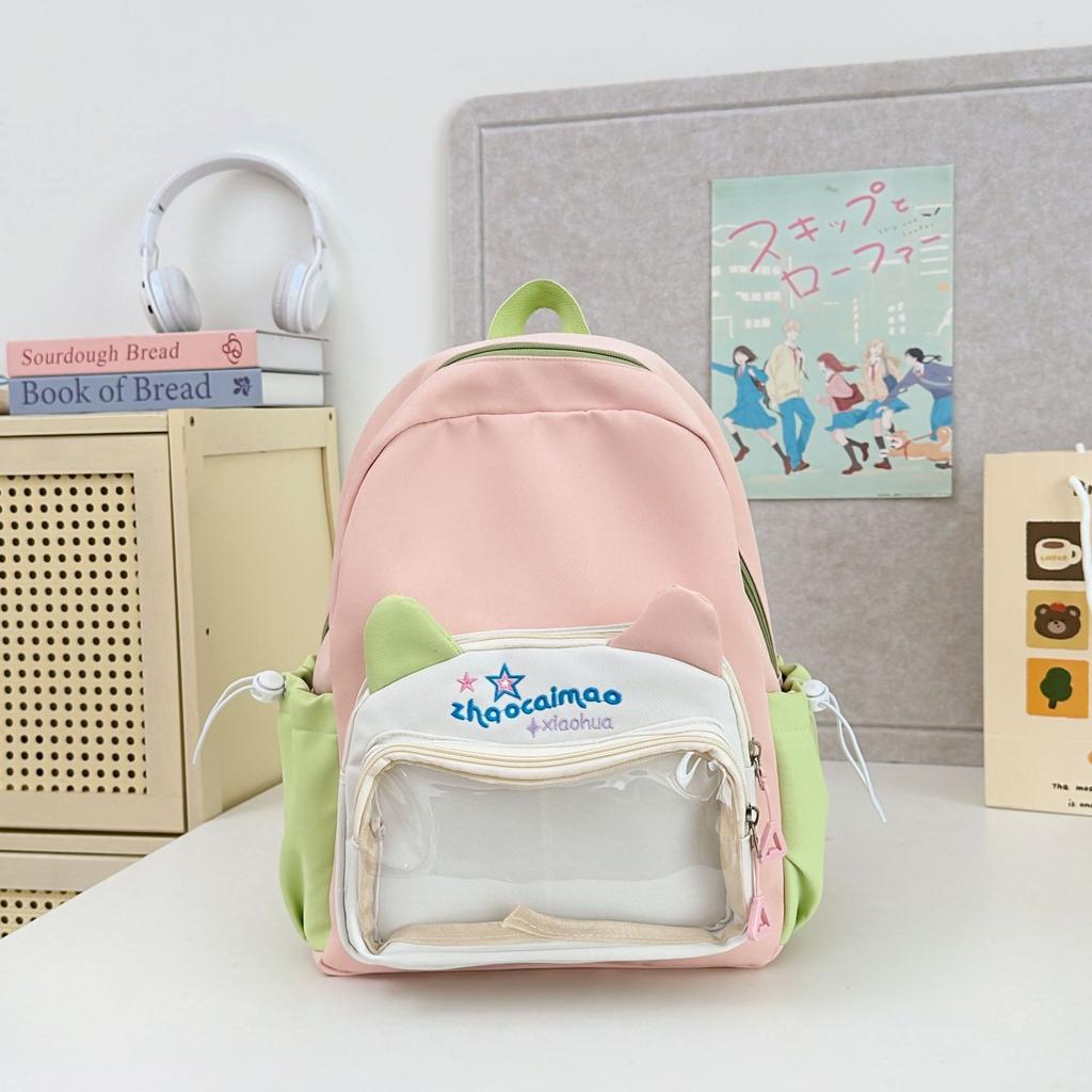 The Schoolbag Is High-value, Fresh and Cute, and the Two-dimensional Element Is Painful and Light In Color.