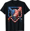 4th of July Baseball Drip American Flag Baseball 4th of July T-Shirt