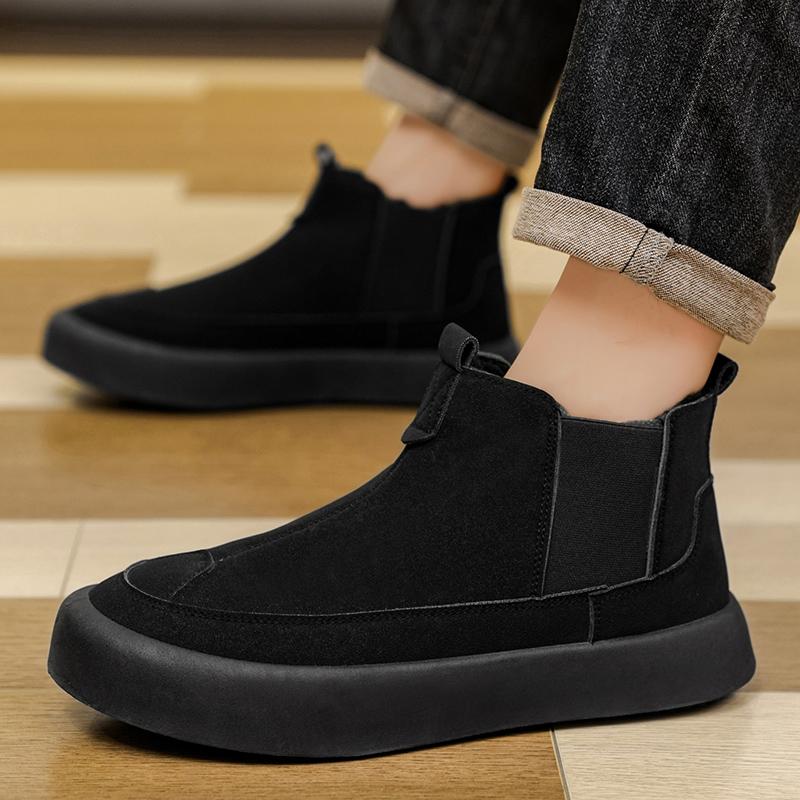 New Winter Warm Men's Snow Boots Fashionable Trend with Thick Velvet for Men's Cotton Shoes Outdoor Slip-resistant Wearresistant