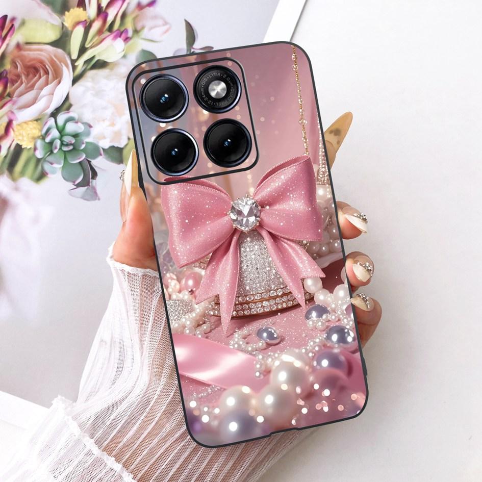 For Funda Motorola Edge 70 Fusion 2026 Phone Case New Fashion Flower Bow Soft Black Silicone Cover For Moto Edge 70Fusion+ Cases