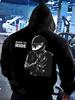Trendymotorcycle Rider printAmerican Street Hip-hop Loose Casual Daily wearY2K hoodieSuitable for Autumn and Winter Seasons