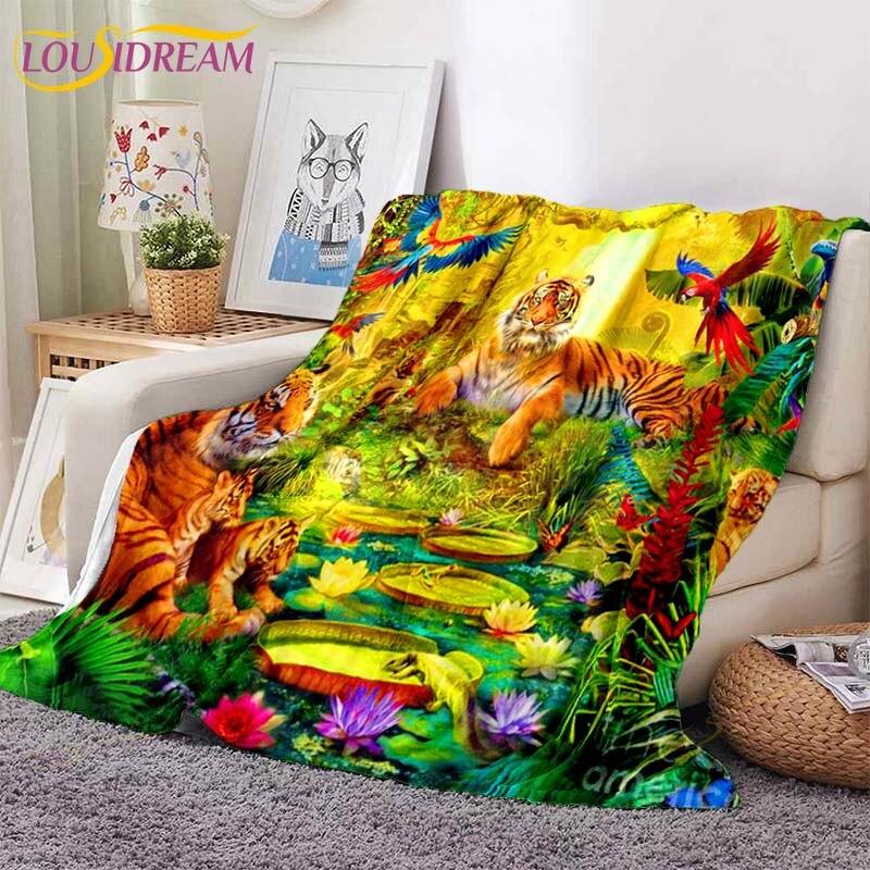 

3D одеяло с тигром, супер мягкое на весну и осень, современное линейное художественное одеяло из шерпа, покрывало для путешествий, Прямая поставка 130x150cm