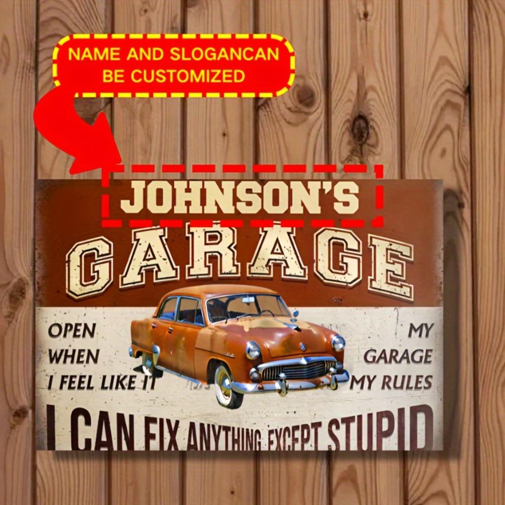 Custom Text Metal Sign 8x12in Personalized Name Aluminum Plaque Retro Wall Decor Garage Room
