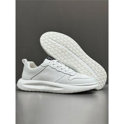Scarpe da ginnastica autunnali alla moda per papà, superficie in pelle, modello basso, sportive casual, suola morbida qs