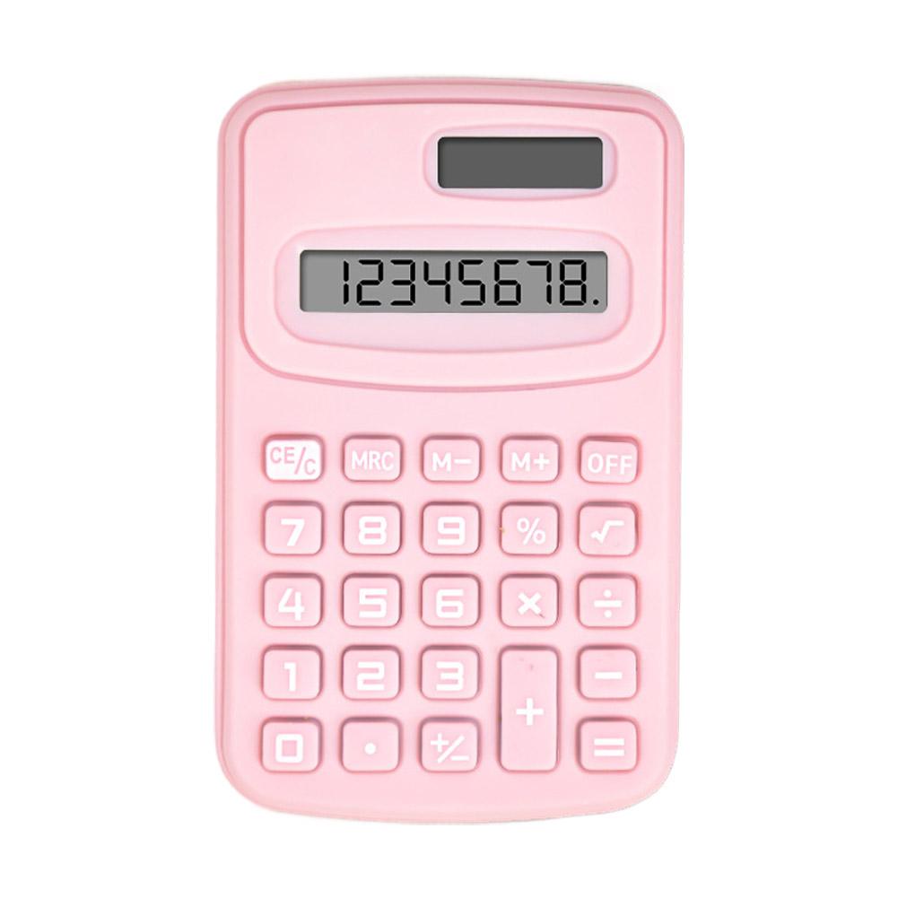 Mechanical Calculator 8 Digit Large Solar Power and LCD Display Big Button Cute Candy Colored Calculator Suitable for Office