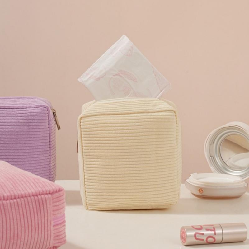 Porte-serviettes hygiéniques Sac de rangement de voyage avec fermeture éclair Pochette compacte Discrète pour femmes Organisateur de produits d'hygiène féminine Étui portable Réutilisable