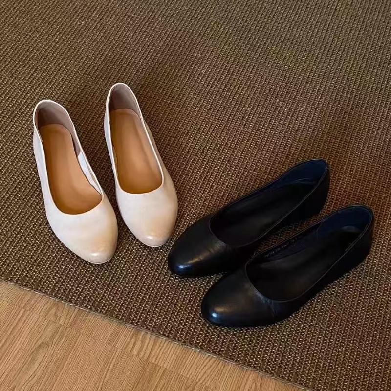 Soft Bottom Flat Work Shoes Women's Round Toe Slip-On Padded Arch Support Anti-Slip Casual Comfortable Spring Autumn Shoes