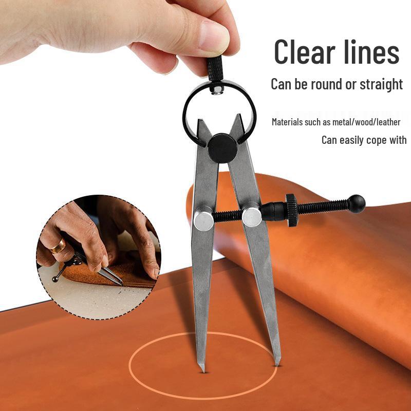 Adjustable Carbon Steel Leather Marking and Edge Creasing Tool for DIY Leathercraft
