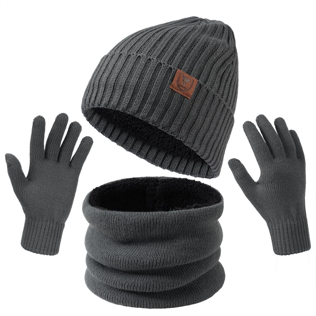 Hats for Women's New Style Knitted Hats for Men's Big Head Circumference Warm Plush Hats for Students Solid Color Cold Proof Melon Skin Hats