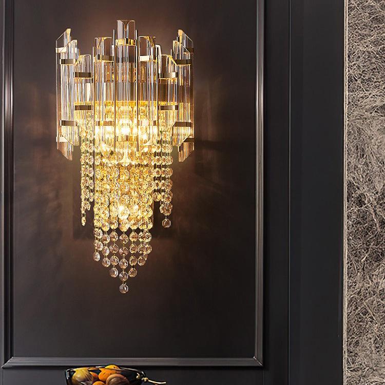 Elegant Crystal Wall Lamp: Minimalist Design for Bedrooms, Living Rooms, Stairs, and Hallways