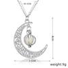 1pcs Imitation White Gold-color Necklace Ladies Simple Light Luxury Style Moon Pumpkin Shaped Pendant Jewelry