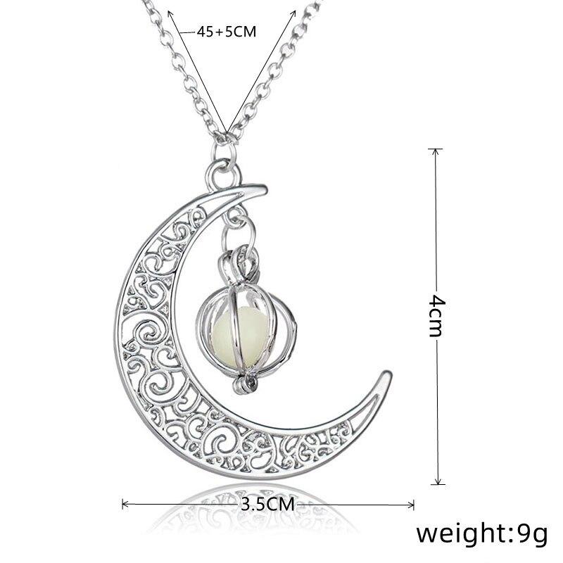 1pcs Imitation White Gold-color Necklace Ladies Simple Light Luxury Style Moon Pumpkin Shaped Pendant Jewelry