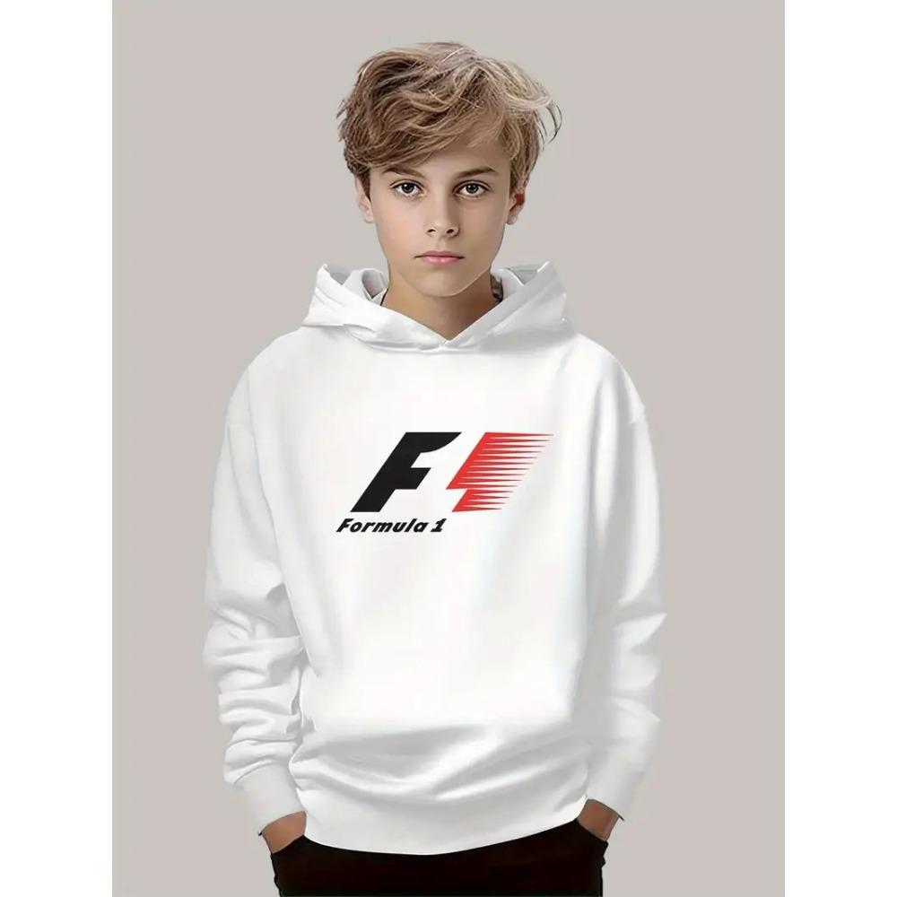 Новая детская мягкая толстовка Осень 2025 с 3D-принтом Формулы 1, повседневная детская спортивная одежда 140