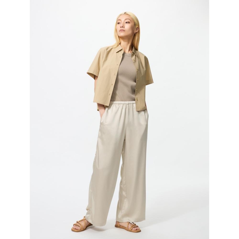 

Uniqlo Japan Satin Easy Pants 38 DARK BROWN/3XL