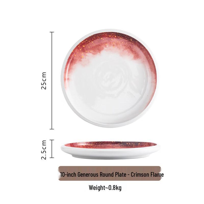 Nordic Style White Ceramic Round Dinner Plate