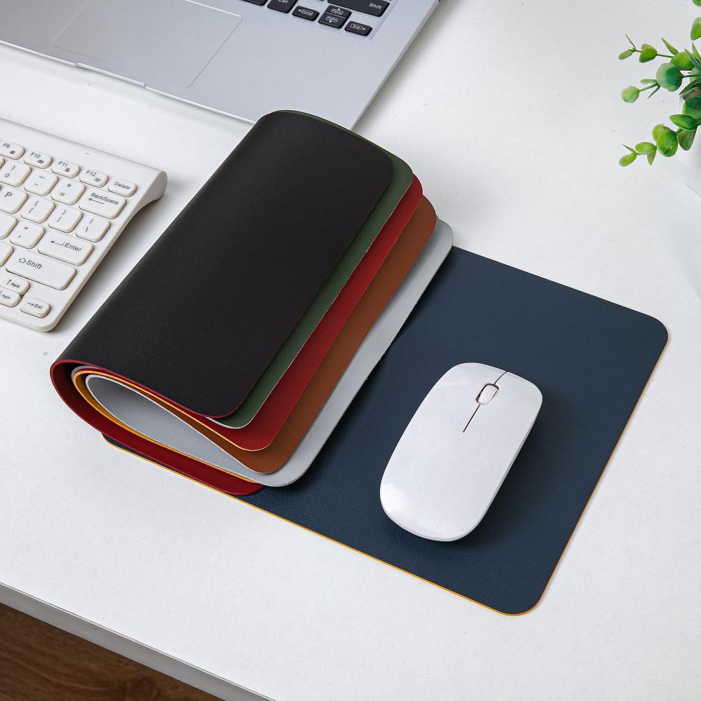 Square Leather Mouse Pad, Small Solid Color Office Desk Mat, Laptop Tablet Leather Mat, Gaming Mat