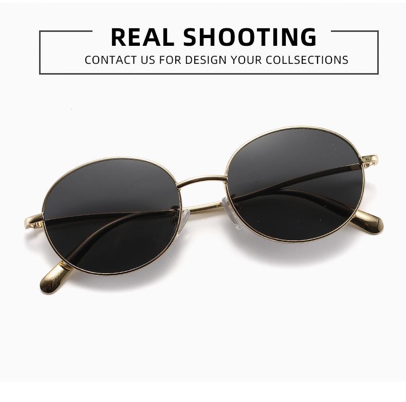 2026 European & American Style Unisex Round Frame Sunglasses - Trendy Metal Design