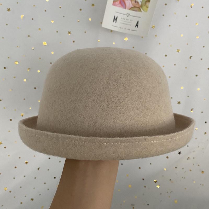 Retro Woolen Top Hat Autumn British Literature and Art Cute Playful Age-reducing Casual Versatile Crimping Basin Hat Tide