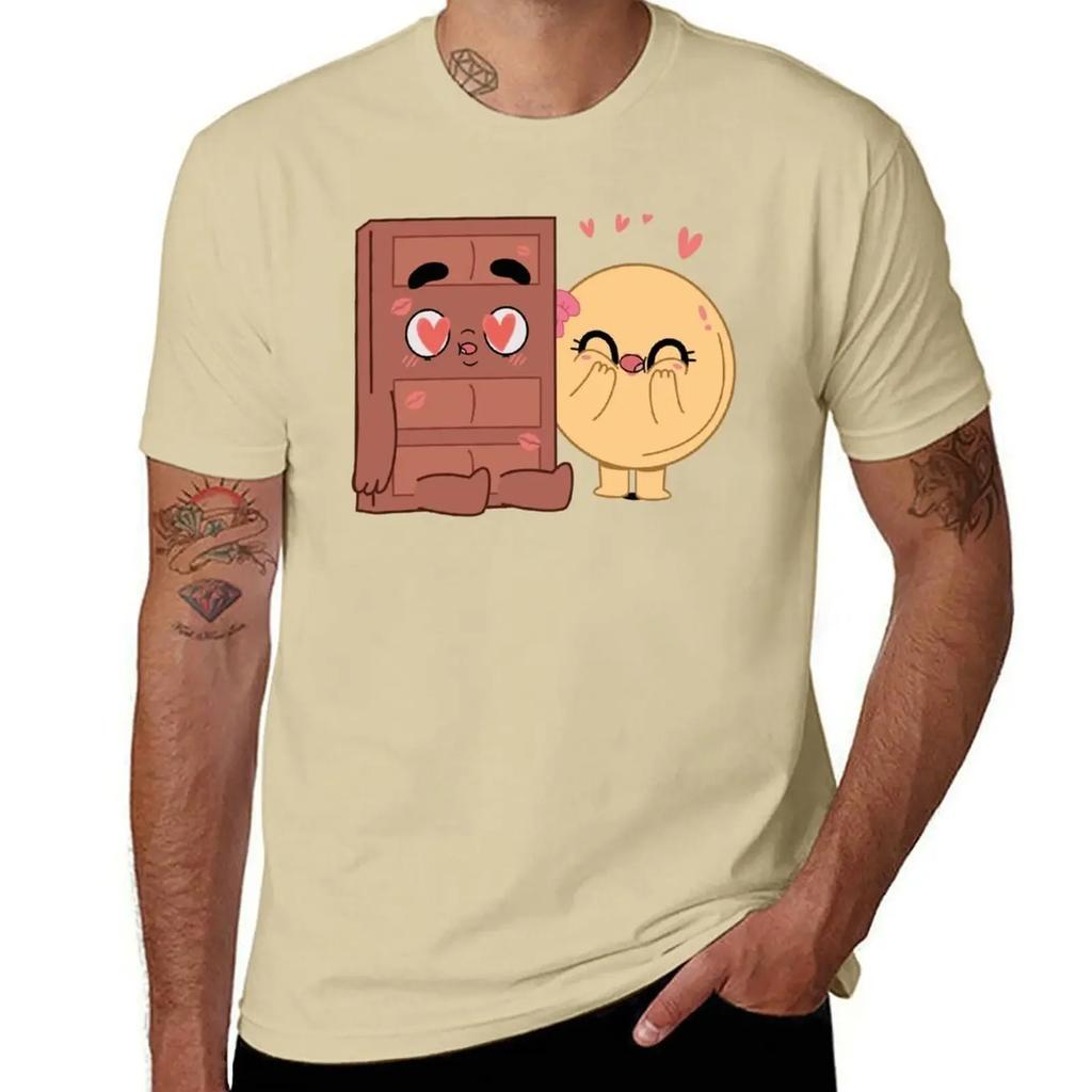 Koszulka Choco And Pancake Couples Love dla fanów sportu letnie topy topy plus size chłopcy białe zabawne koszulki dla mężczyzn