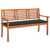 Day and Night - Day and Night 3-seater Garden Bench Solid Eucalyptus Wood and Cushion 150 Cm