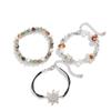 New 3Pcs Kpop Mushroom Butterfly Chain Bracelets Set for Women Summer Wed Bridal Boho Flower Bead Charm Bangles Y2K Jewelry