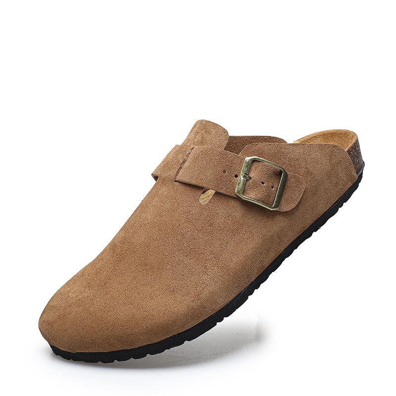 

2025 summer new couple shoes bag head versatile casual half drag fashion trendy shoes non-slip casual versatile 45 коричневий