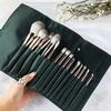 Green Cloud 14-Piece Makeup Brush Set: Soft Bristle, Perfect for Beginners