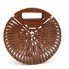 Bamboo Woven Beach Bag - European & American Style Round Retro Design