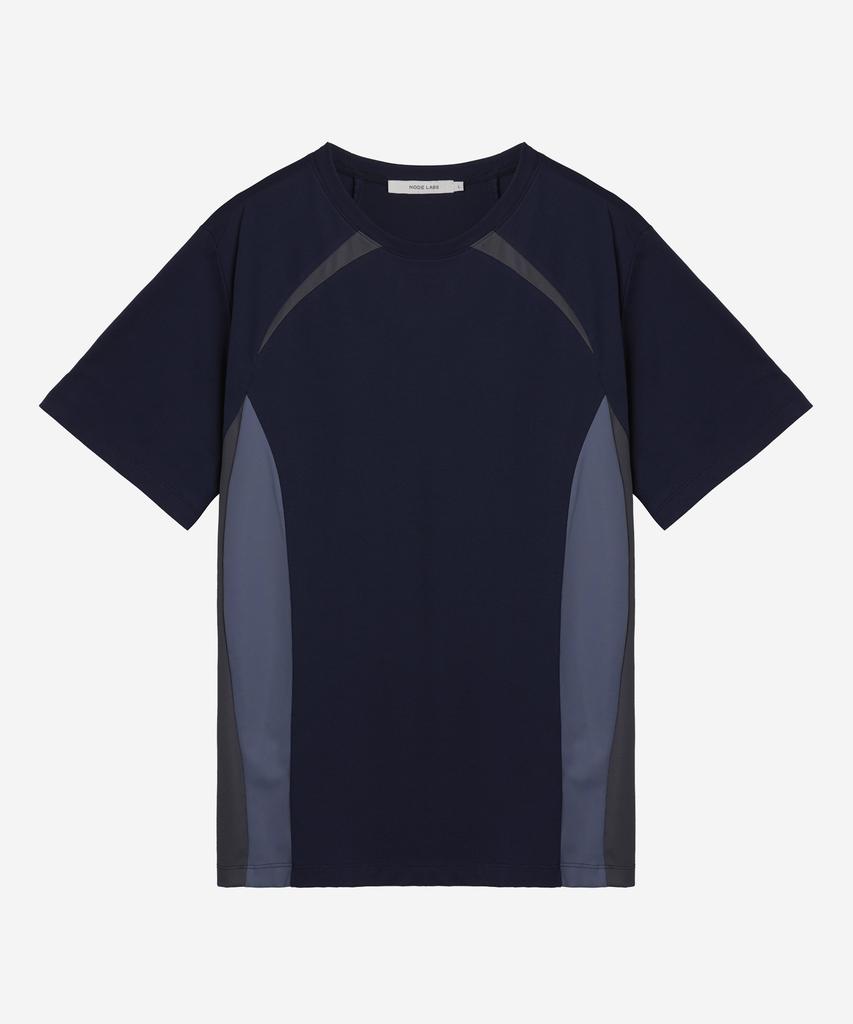 NODE LABS Dev:11 Texture Block Short Sleeve T-Shirt_Navy