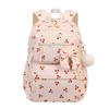Corduroy Three-Piece Backpack Cherry Pattern Girl Heart Large Capacity Lightweight Backpack