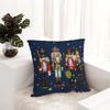 Holiday Nutcrackers Christmas Tree Pillowcase Printed Polyester Cushion Cover Decoration Pillow Case Cover Car Zipper 18''