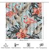 Vibrant Pink Flamingo Shower Curtain With Tropical Leaves Decorate Your Bathroom In Style