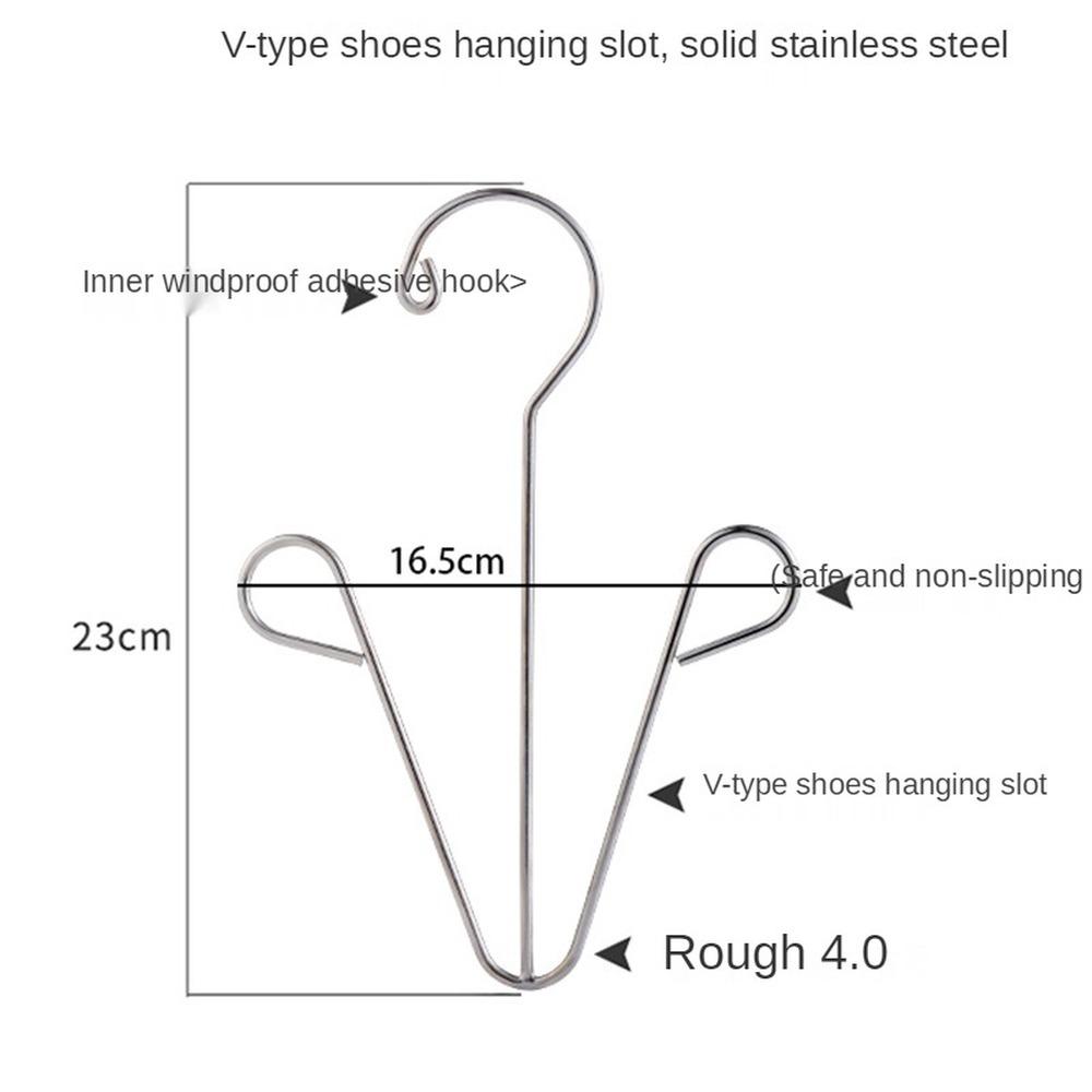 

Ветрозащитная Нескользящая Прочная Сушилка из Нержавеющей Стали Полка для Обуви Уличный Балкон Креативный Крючок B
